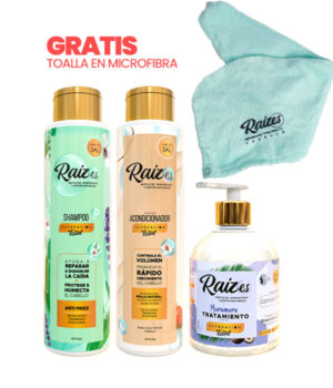 Shampoo con árbol de te + acondicionador + crema con murumuru + obsequio