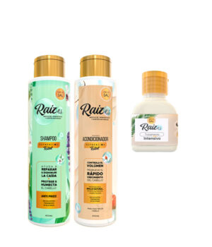 Shampoo con árbol de te y acondicionador Raizes